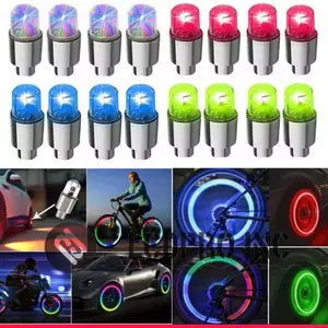 LED Car Auto Tire Air Valve Stem Cap Cover-Multicolor Flashing Lights for Vehicles and Bicycles