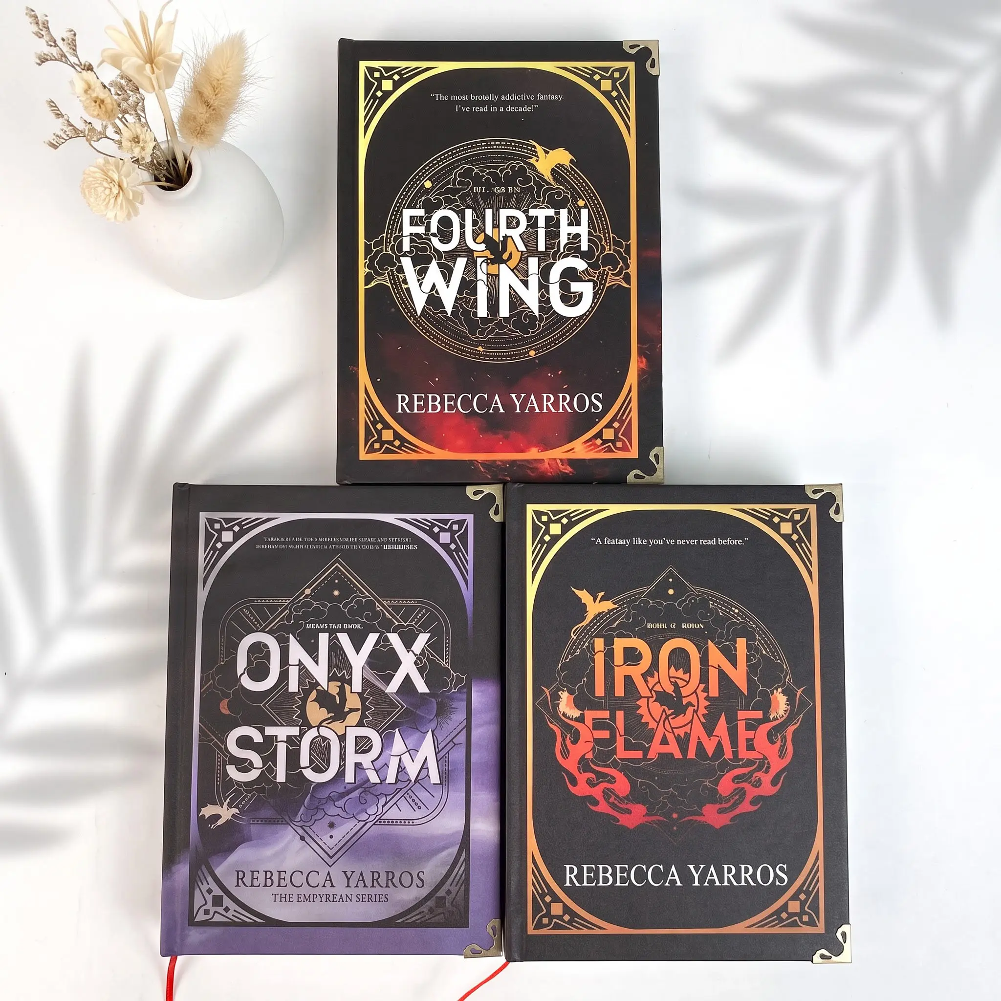The Empyrean Series Hardcover 3-Book Set – Fourth Wing, Iron Flame & Onyx Storm, Special Edition Fantasy Romance Books for Bookshelf