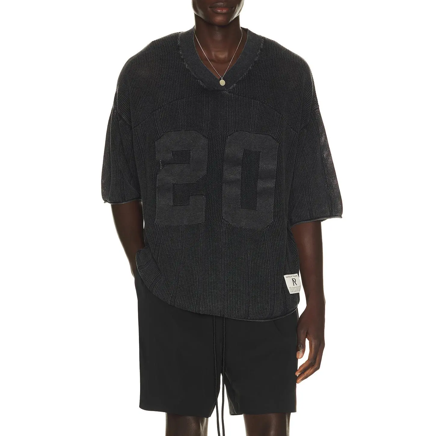 REPRESENT Knitted Varsity Jersey in Vintage Grey