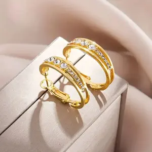 1 Pairs Rhinestone Women's Earrings, Big round Earrings, Trendy Earrings, Exquisite Party Dinner Jewelry Accessories, Exquisite Gifts