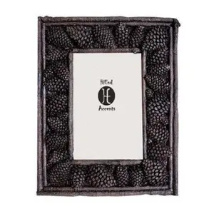Carved Pine Cone Picture Frame