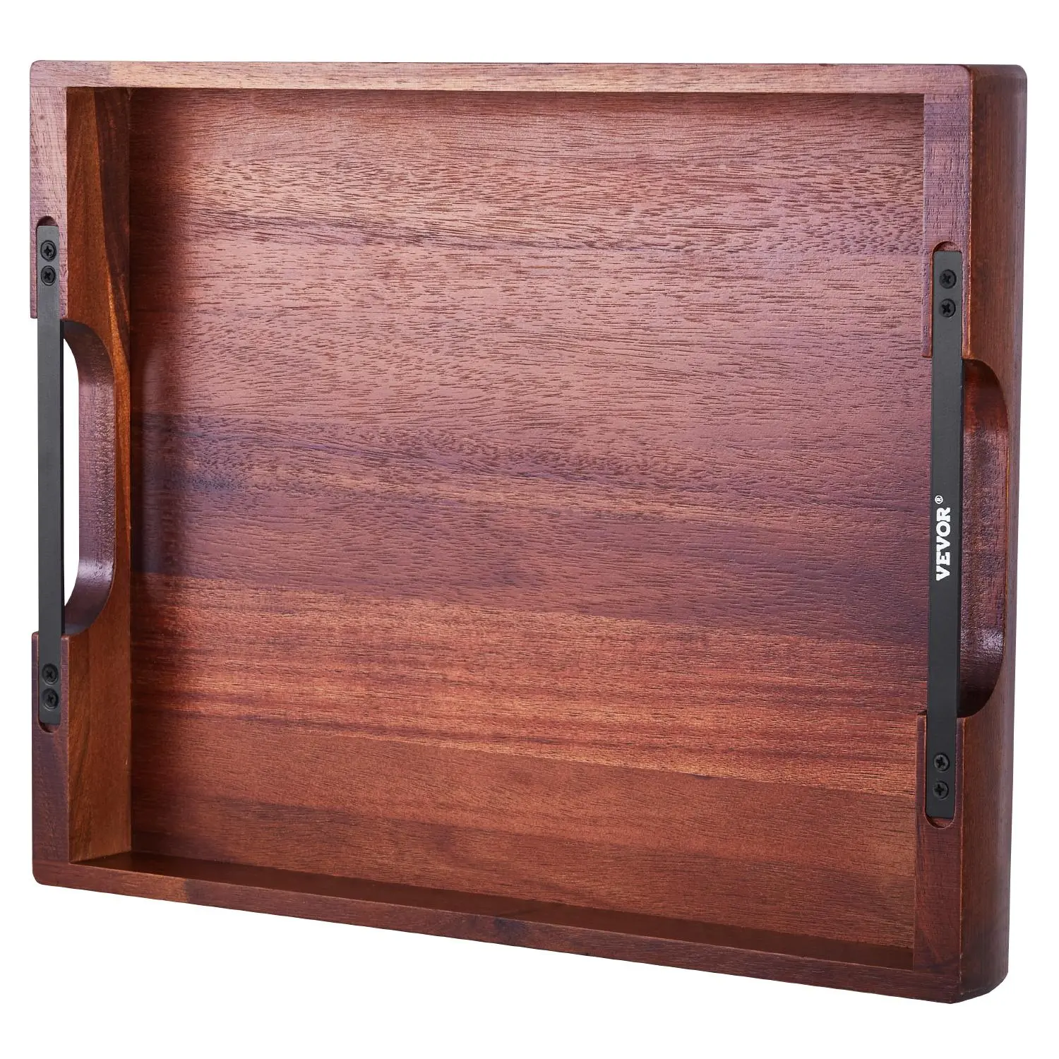 【summerfinds】VEVOR Wood Serving Tray, Acacia Wooden Tray Board with Handles, Decorative Rustic Serving Trays Platter, Ideal for Breakfast in Bed, Lunch, Kitchen, Living Room, Ottoman, Coffee Table, Party, Couch