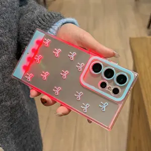 Sound-Control Glowing Bow Protective Phone Case, Unique Call Light Design, For Samsung Galaxy S24/s25/s24u/s25u/a35/a36/a55/a56