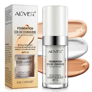30ML Aliver Concealer Foundation Liquid, Sweatproof Waterproof Long-Lasting Hydrating Makeup, Warm Tone Brightening Skin Color