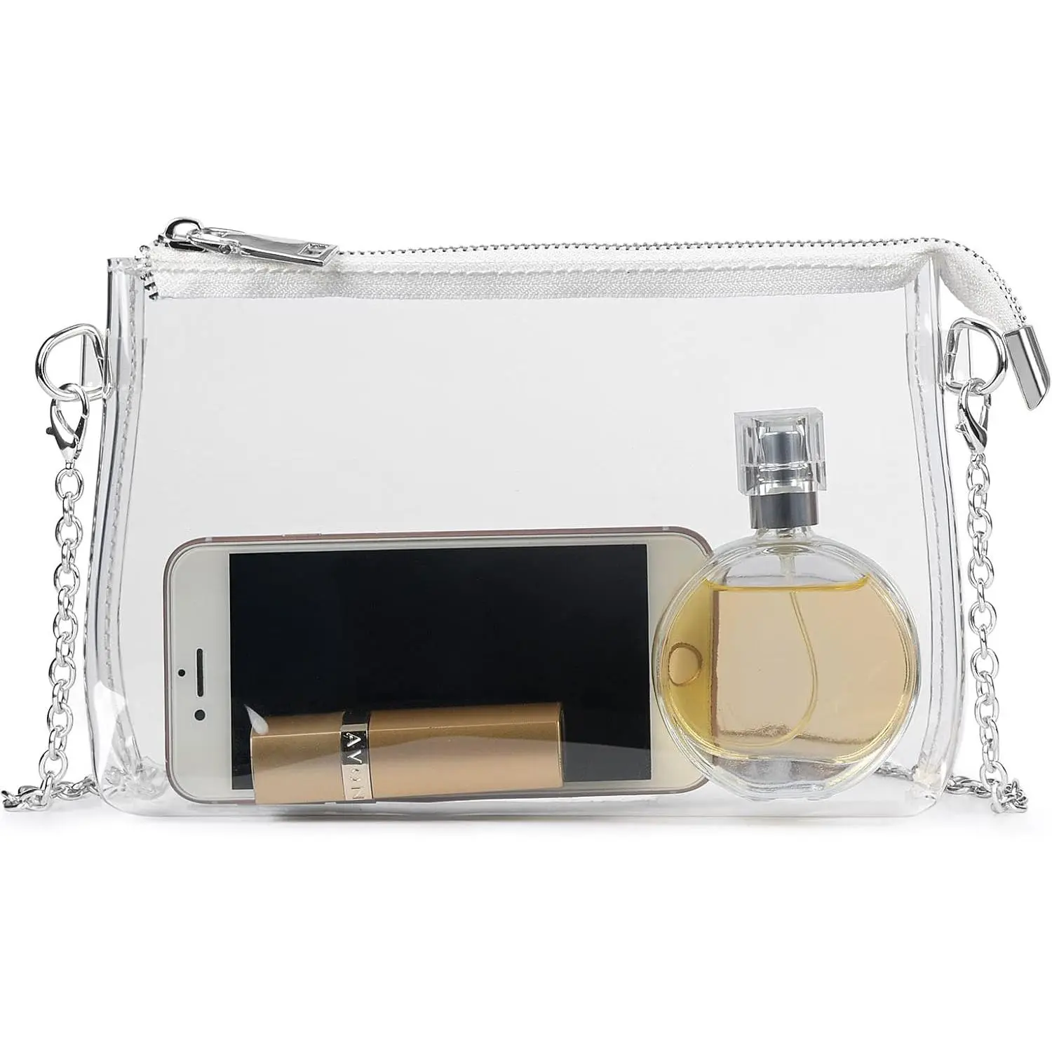 Women's Stadium-Clear Fit Crossbody Handheld Bag, Zipper-Closure Transparent Handbag Crossbody Bag for Stadium, Concert