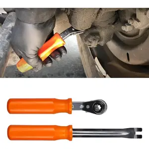 2-Piece Automatic Slack Adjuster Release Tool Set for Air Brake System Adjustment - Includes Fork End Release Tool and Double Square Ratcheting Wrench
