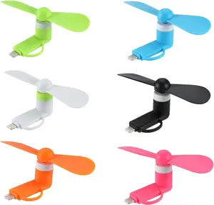 Mothers Day Gift Mini Cell Phone Fan 6 Packs 2-in-1 Mobile Phone Fans Compatible with iPhone/iPad/Android Smartphone/Tablet Fit for Type C/Lightning Port Colorful and Powerful Fans(6-Pack)