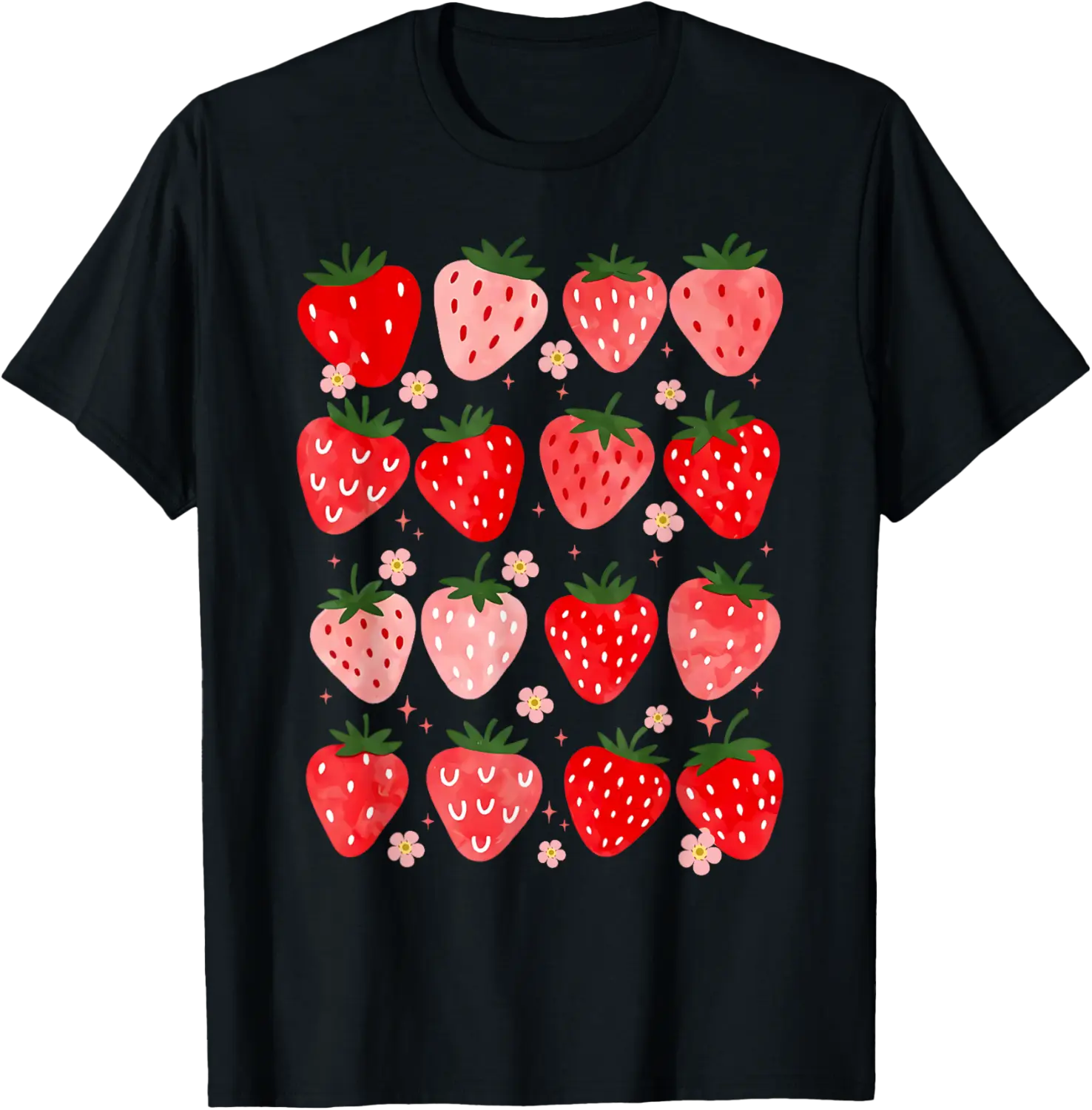 Retro Red Berry Fruit Cottagecore Strawberry Pretty Berry T-Shirt - Michaelapa Shop 53B0DYMKPMFW