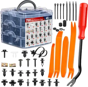 Nilight 795Pcs Car Push Retainer Clips Auto Fasteners Kit Included 16 Sizes Nylon Bumper Fender Rivets Door Trim Panel Clips with 5 Fasteners Remover 10 Cable Ties for Toyota GM Ford Honda Chevy