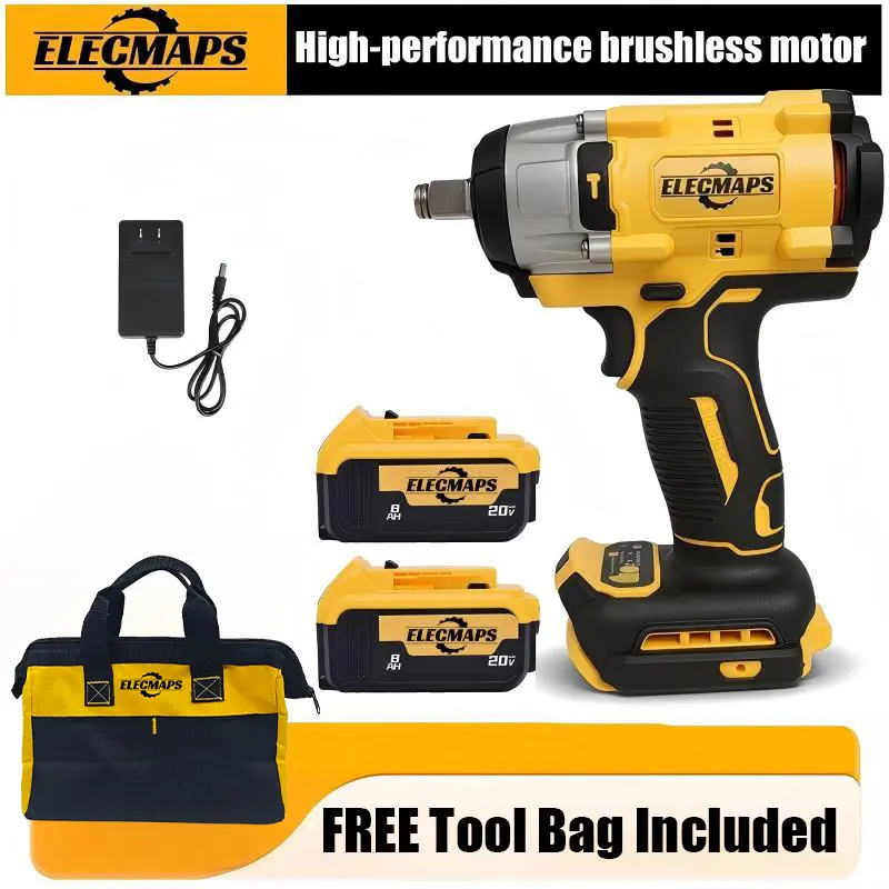 Impact Wrench (250 N·m Torque) — Compatible with DeWALT Lithium Batteries — 3-in-1 Multifunctional Design —Get a FREE Tool Bag with Your Order