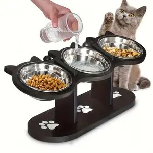 Stainless Steel Pet Bowl Set, Dual Bowls for Cats & Dogs, Automatic Water Refill Design, Durable Dog and Cat Feeding and Drinking Dish