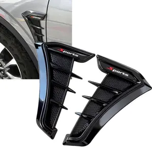 Universal Car Fender Side Vents, Air Flow Intake Hole Grille, Side Marker Air Wing Vent Trim Cover, Fender Decorative Spoiler. The Whole Back is Double-Sided Glue (Black)
