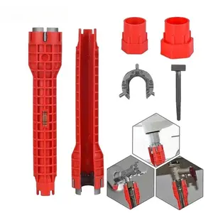 14-in-1 Faucet Wrench,Sink Faucet Installer Tool,Multi-functional Pipe Wrench,Multifunctional Sink Wrench,Bathroom Plumbing Installation & Repairs Wrench for Small Space Toilet Kitchen Bathroom Toilet Sink