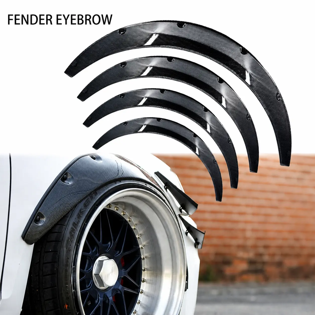 Universal ABS Fender Flares Wheel Arch Eyebrow Trim Kit, Carbon Fiber Look Wide Body Fender Protector, Anti-Scratch Wheel Arch Extension for Cars SUVs TrucksWide Body Kit Fender Flares Wheel Arch Trim #FenderFlares #WideBodyKit#OffRoadBuild
