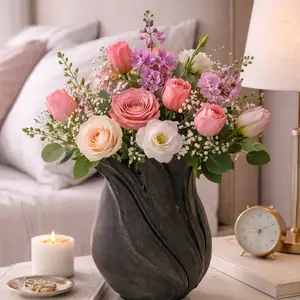 Viral Modern Sculptural Vase | Black Aesthetic 3D Printed Vase (Coffee Table + Shelf Decor)