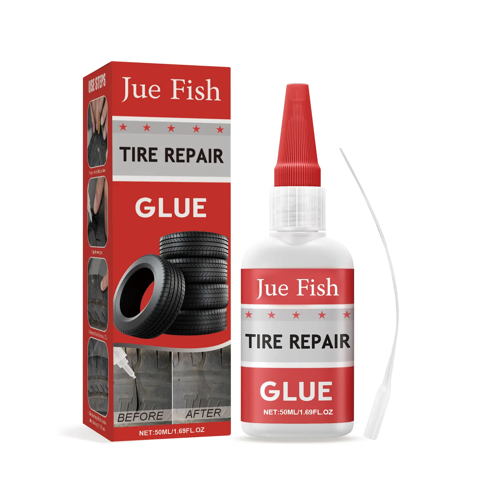 Jue-Fish Tire Repair Glue Scratch Crack Tire Side Soft Filler Tire Repair Glue