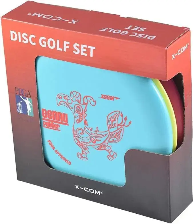 Unisex Lightweight User-Friendly Beginner Disc Golf Set - PDGA Approved 3-Disc Outdoor Bundle with Bag, Helios Driver, Griffon Mid-Range, Bennu Putter