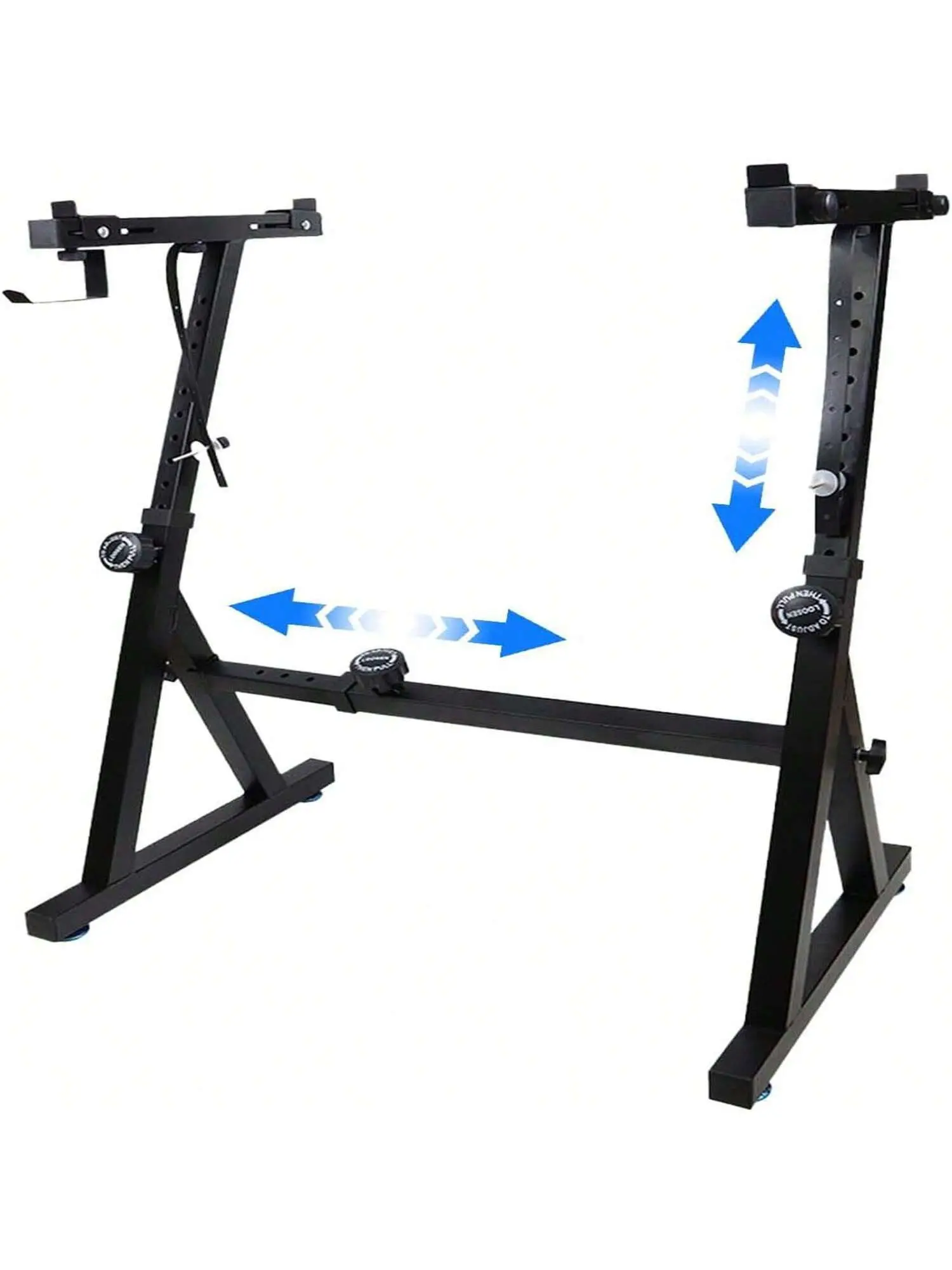 Gaomon Z-Style Keyboard Stand - Heavy-Duty Portable Indoor Furniture, 62-92 cm Dimensional Adjustability, Angle-Adjustable Hooks, Fits 44/54-88 Key Electric Pianos, Classroom/Home Studio Use, Travel-Designed, Black, Protection Feature, Width Adjustability
