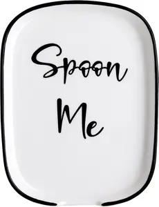 Spoon Rest for Stove Top, Large Spoon Holder for Kitchen Counter, White Coffee Spoon Rest, Heat-Resistant Cooking Utensil Rest, Modern Farmhouse Kitchen Décor