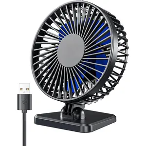 USB Desk Fan, Small But , Personal Portable Quiet 3 Speeds, Adjustable Mini Table Desktop fan for Cooling Home Office  Summer Travel Gifts Blue