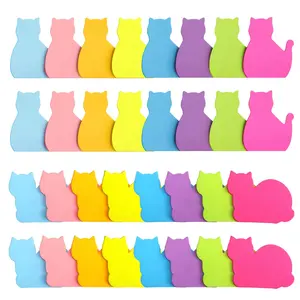 Colorful Cute Cat Self-Adhesive Sticky Labels - 960 Sheets, 8 Bright Colors, 3x3 in Premium Paper, Easy Peel & Reusable for Office, School