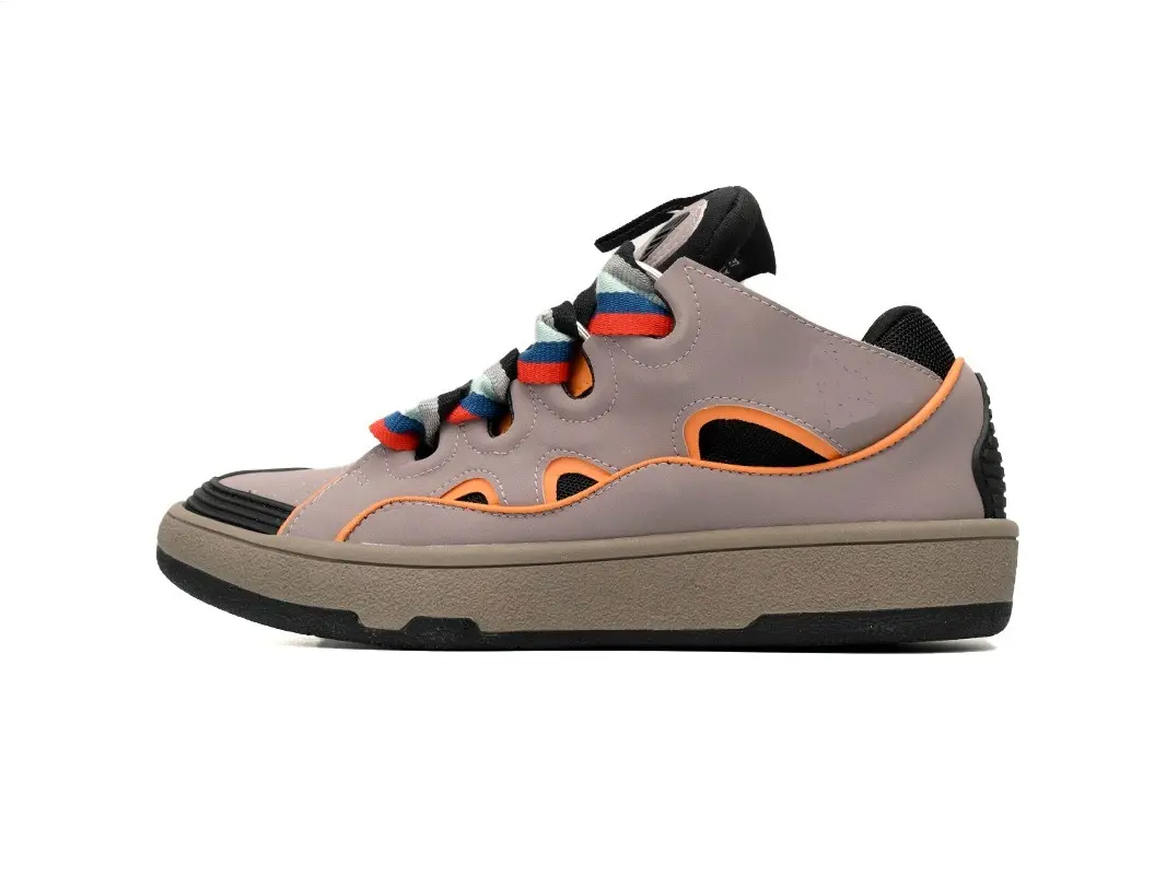 Luxury Fashion Trend Men Women Lace-Up Sneakers Genuine Leather Upper Mesh Lining PVC Midsole Rubber Outsole Soft Comfort High