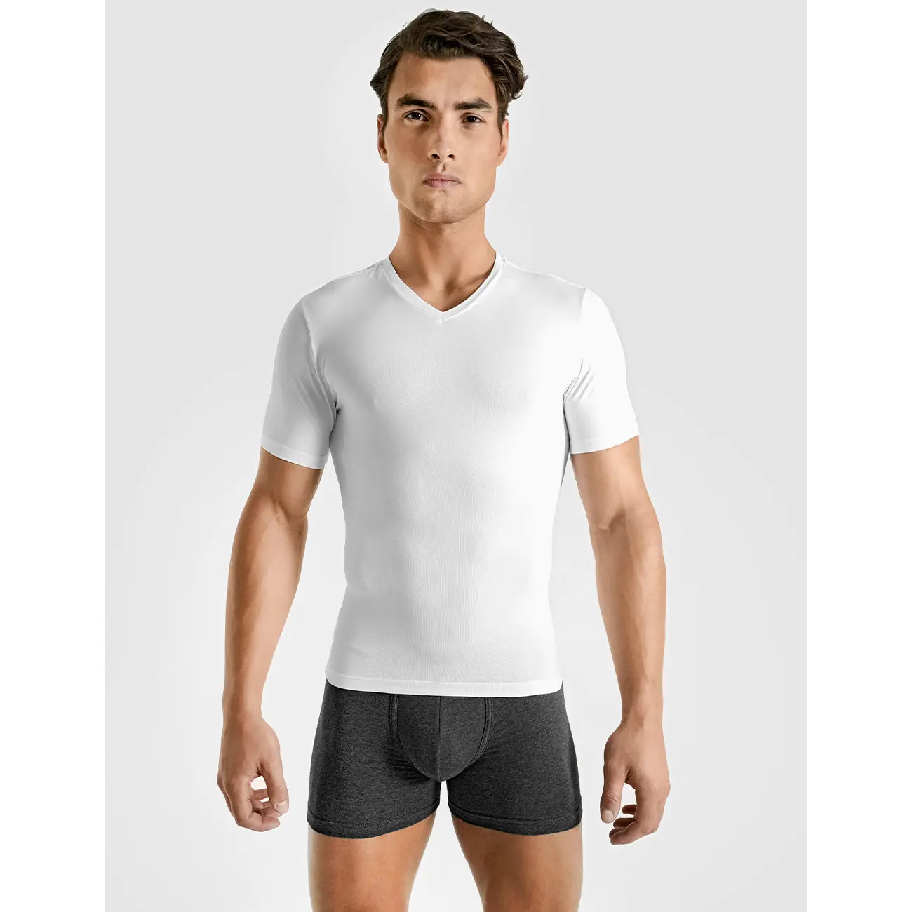 ROUNDERBUM Men's Cotton Compression T-Shirt - Slimming Undershirt