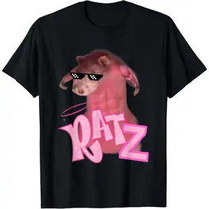 Ratz Funny Gangster Mouse Pink Rat Memes Muscle Ratz T-Shirt