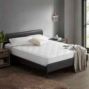 Sharper Image Full Size Cooling Touch Overfilled Deep Pocket Mattress Pad, 54x75x0.8 in, White, Full Size Mattress
