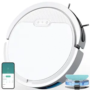 Pureatic Robot Vacuum Cleaner Mop Combo, 5000Pa Strong Suction, Self-Charging, App/Remote/Voice Control, Robotic Vacuum Cleaner with Set Scheduled Cleaning Anti Drop Sensor