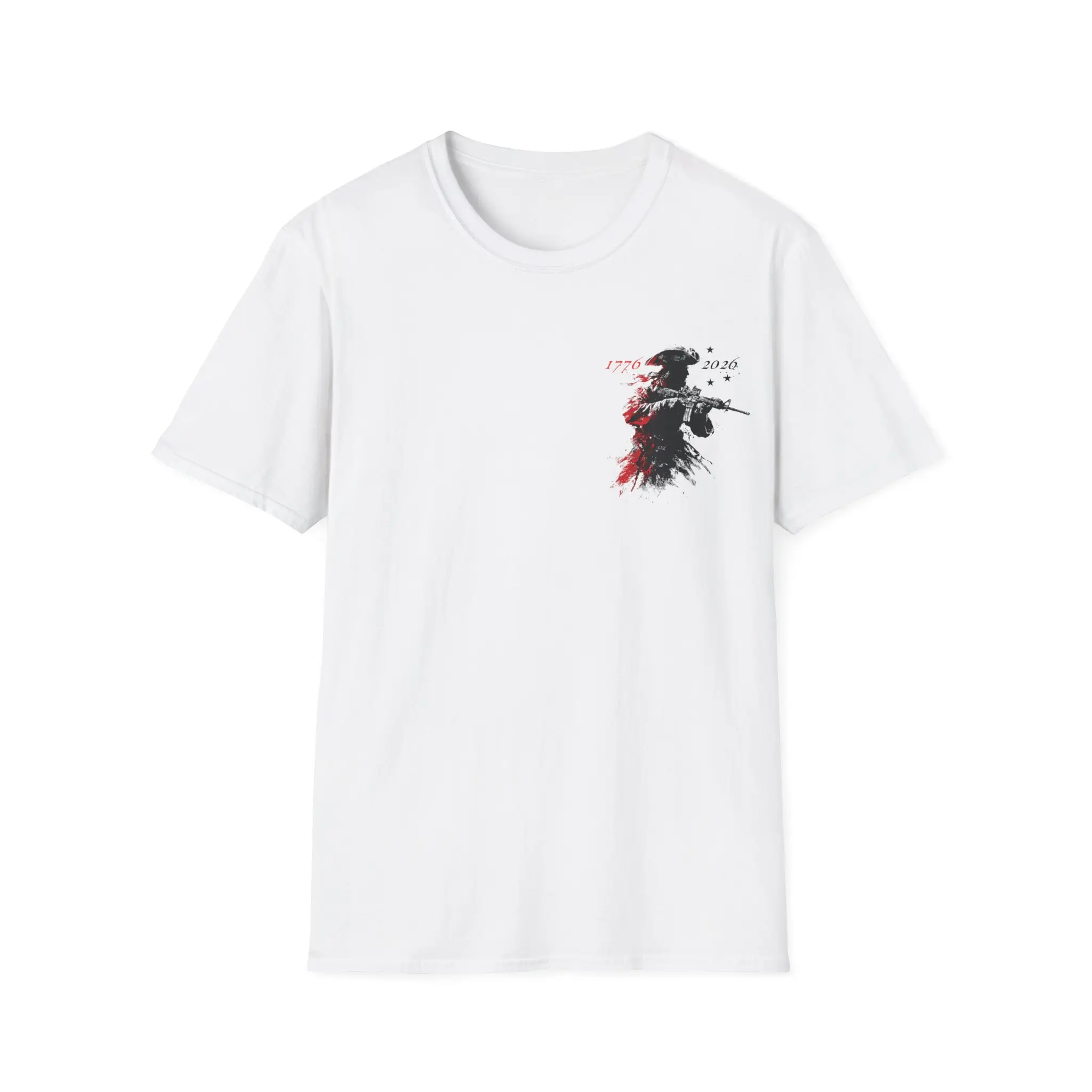 250th Anniversary Distressed American Flag T-Shirt |   Revolutionary Soldier Graphic |   America 250 Patriotic T-Shirt
