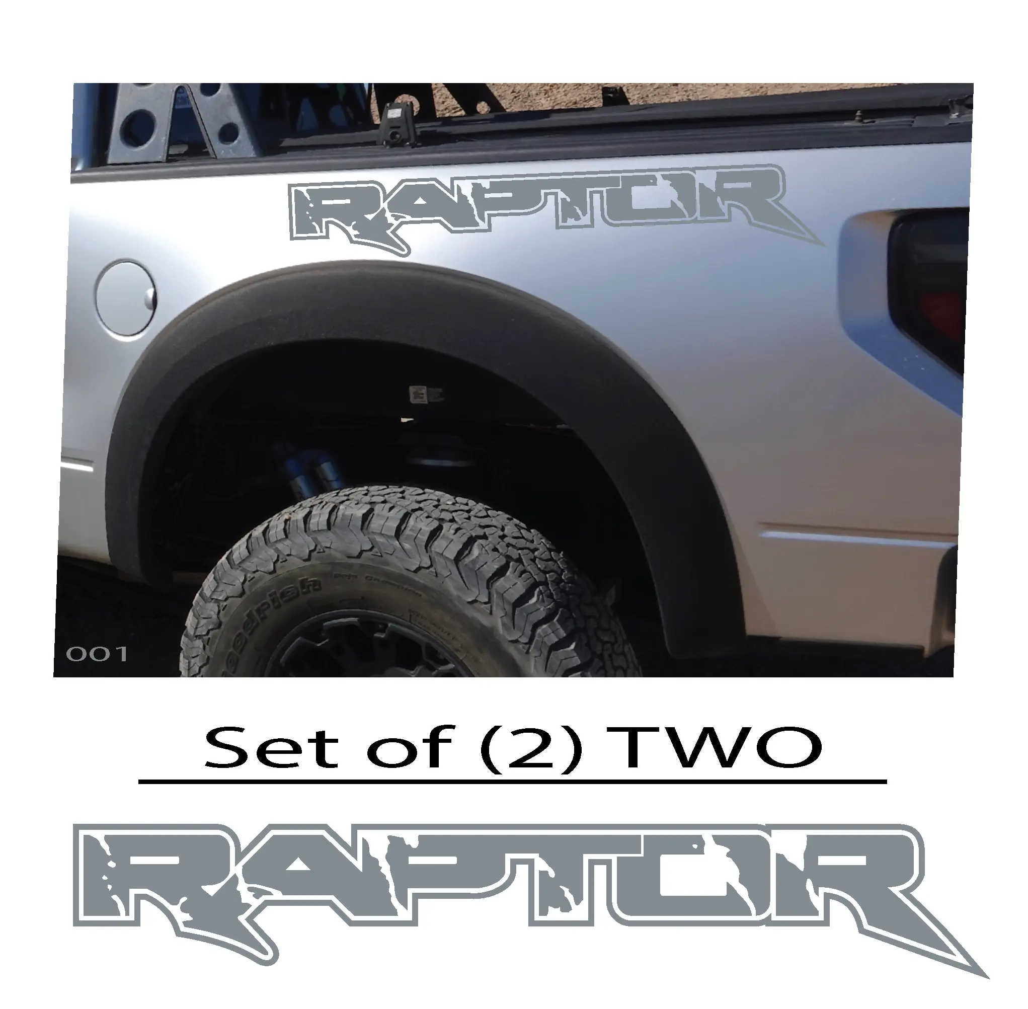 F-150 Ford Raptor Replacement Bedside Decals Pair, Cast Vinyl Truck Bedside Graphic Stickers with Transfer Tape, Factory Match for Automotive 8-Year Outdoor Use || #R_OUTLINE