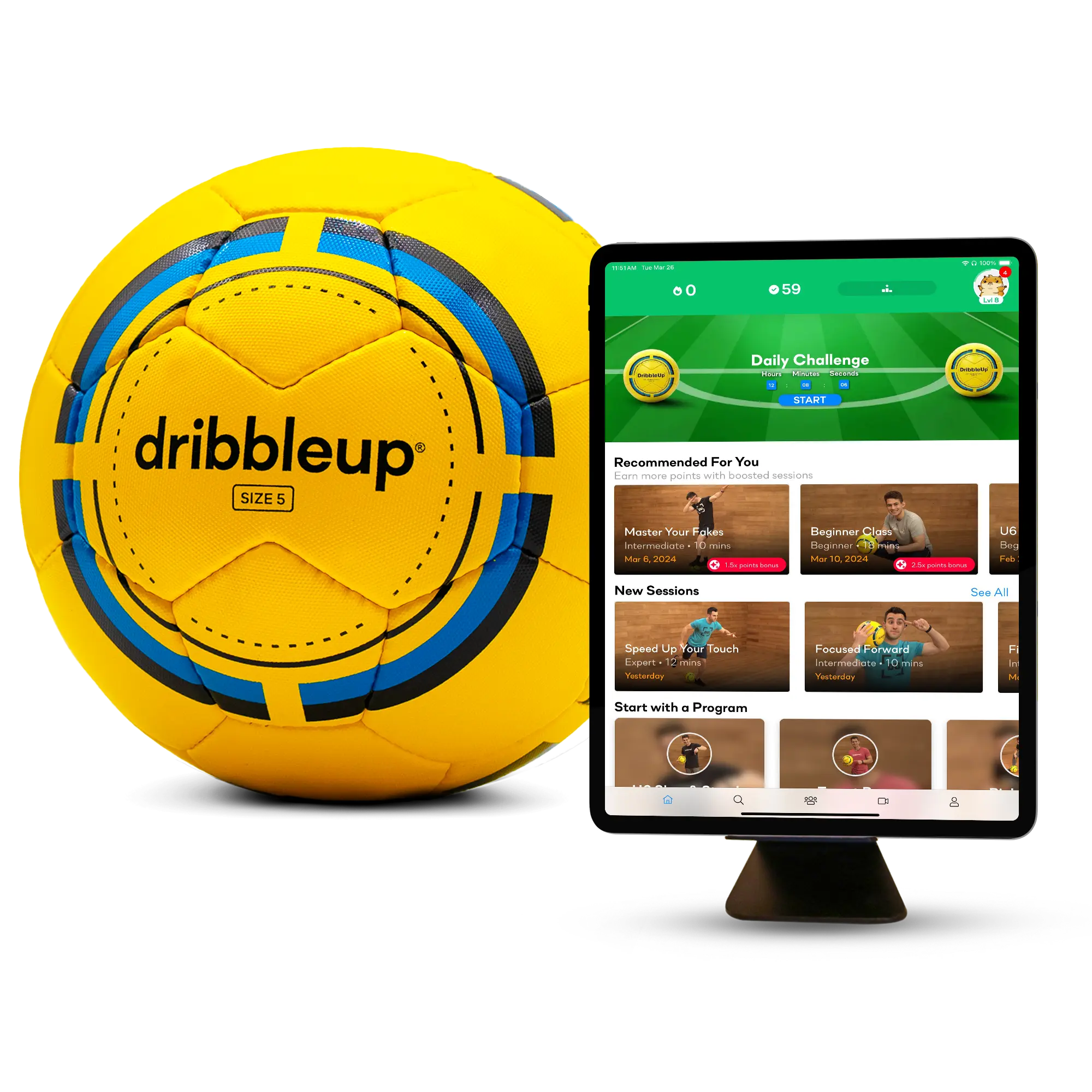 Smart Soccer Ball for Kids - Learn New Skills to Use in Real Games - Interactive Ball Mastery Coach with 1,800+ Classes & Drills - Official Size 5 or Size 4