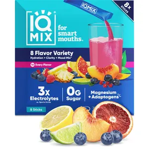 IQMIX Hydration Electrolyte Powder – 4-in-1 Formula for Hydration, Mental Clarity, Mood and Recovery – Sugar-Free Drink Mix, Keto, Magnesium L-Threonate, Lion’s Mane