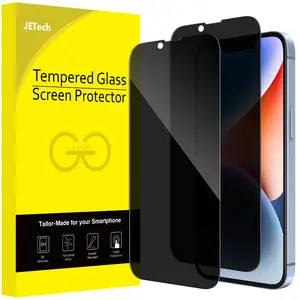 JETech Privacy Full Coverage Screen Protector for iPhone 17e / iPhone 16e / iPhone 14, Anti-Spy Tempered Glass Film, Edge to Edge Protection Case-Friendly, 6.1-Inch Display, 2-Pack