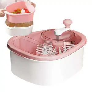 Fruit Vegetable Washing Machine, Full-Sided Spin Scrubber Brush Food Cleaning Tool for Fresh Produce Kitchen Cleaner 12.2" x 11" x 4.9", Portable Fruit & Vegetable Washer, Veggie Cleaner, Portable Food Washer, Cute Fruit and Veggie Washer Machine