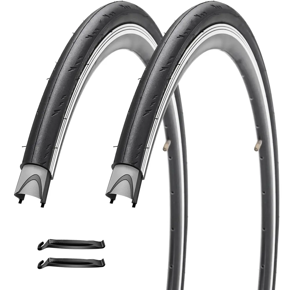 2 Pack 700C Road Bike Cycling Tires 700 x 28C 28-622 Folding Replacement Bike Parts Paved Road Bike Tire for City Commuter Road Bicycle Touring Bicycle Bike Easy to Install Installation Easy to Carry and Store