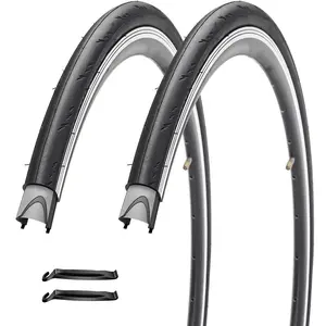 2 Pack 700C Road Bike Tires 700 x 28C 28-622 Folding Replacement Road Bike Tire for City Commuter Road Bicycle Touring Bicycle Bike Easy to Install Easy to Carry and Store
