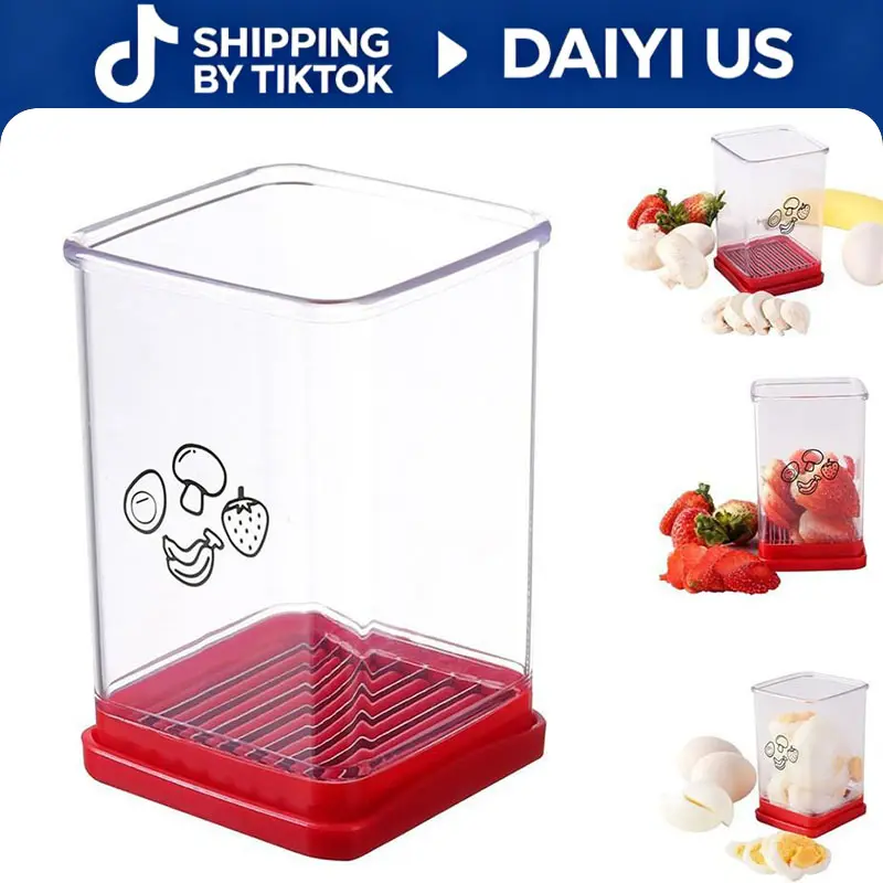 Multifunction Stainless Steel Kitchen Fruit Utensil - Portable Slicer Cup, Speed Cutter for Strawberry Banana Grape Egg Vegetable, Vegetable Fruit Utensils for Home Party Supplies & Gifts