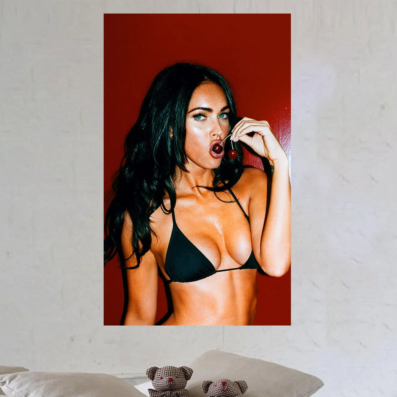 Megan Fox Artistic Cherry Print Tapestry - 3x5 ft Durable Home Decor Decoration, Wall Backdrop for Dormitory, Indoor & Outdoor Use