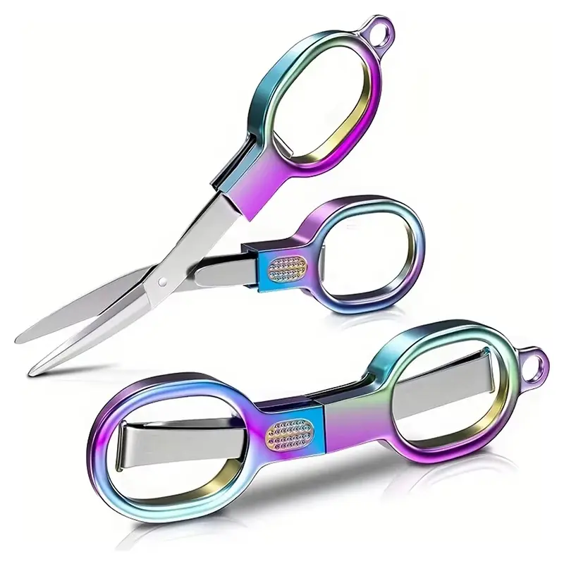 Portable Folding Stainless Steel Mini Scissors, Safety Lock Pocket Travel Shears, Multi-Purpose Compact Craft Scissors for Sewing, DIY, Office, Home & Outdoor Use, Lightweight Sharp Blade Essential Daily Tool & Must-Have On-the-Go Accessory tiktokshopspri