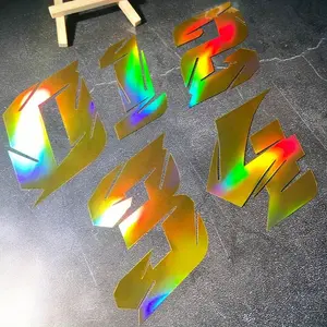 1PC Racing Number Motorcycle Sticker, Waterproof Suitable for Motorcycle Helmets, Front Fairings, Scooter Bodies, Rear Trunk, Vinyl Decals, Hologram Stickers, Suitable for Metal and Glass Surfaces