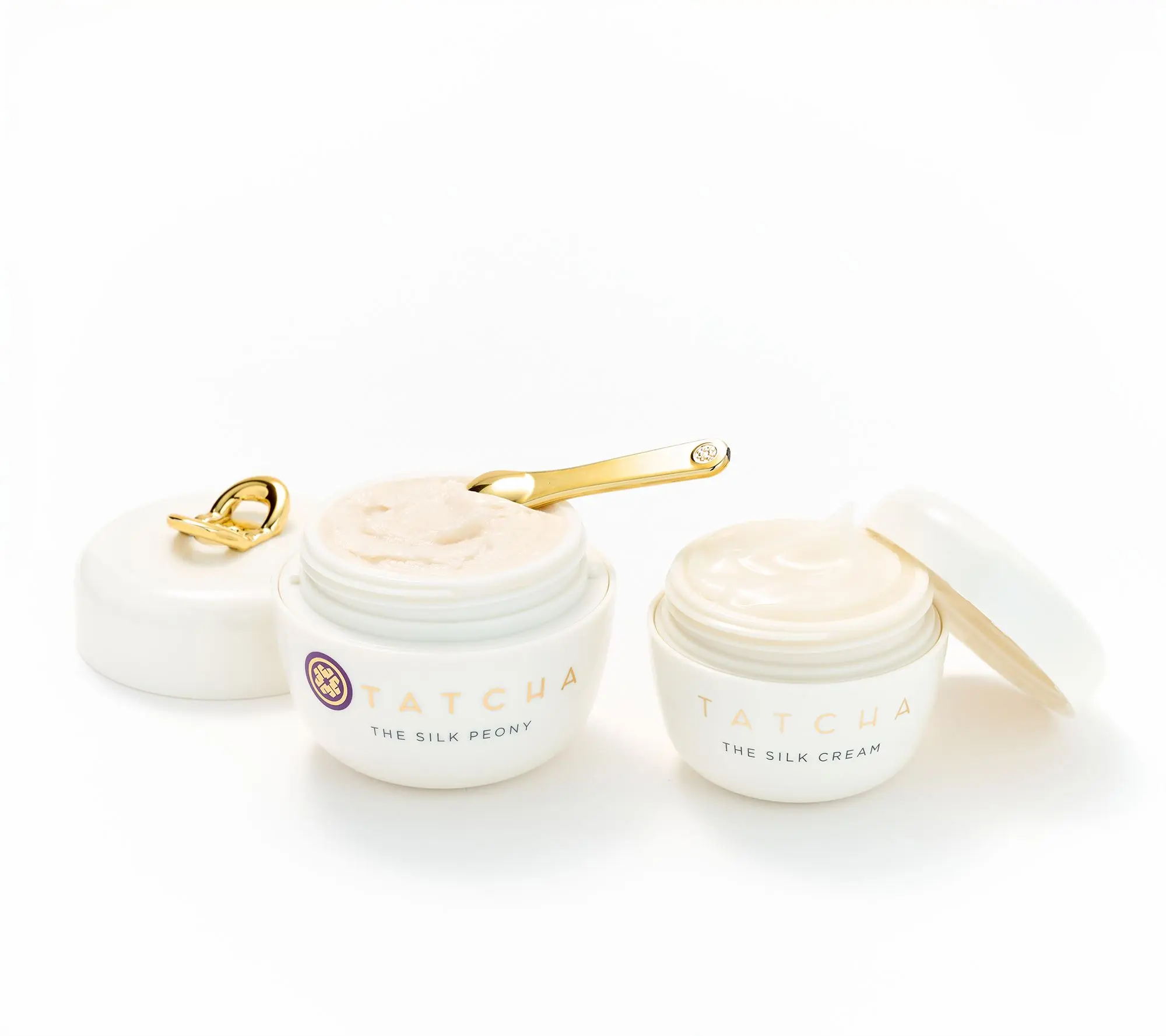 QVC Silk Peony Hydrating Eye Cream with Travel-Size Silk Pearl Moisturizer Balm for Evening Use