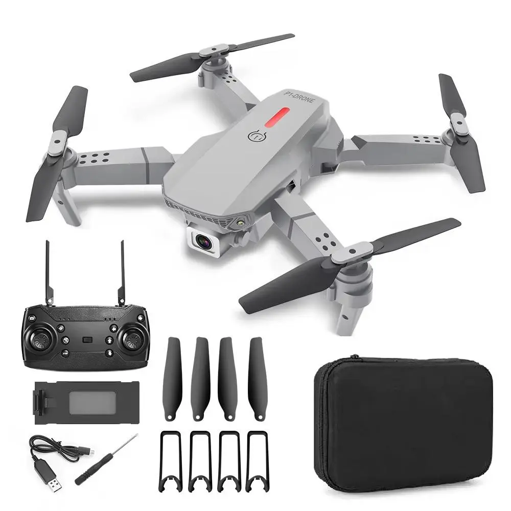 RC Toy Drone with Camera and Accessories - Gray