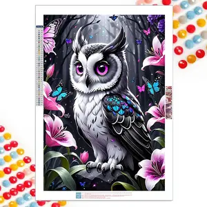 Owl Pattern DIY Diamond Arts Colorful Painting Kit without Frame, DIY 5D Diamond Arts Colorful Painting Kit, Wall Art Decor for Home Living Room Bedroom