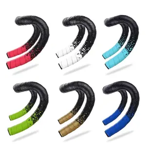 Gradient Color Bike Handlebar Tape, PU+eva High Elastic Wrap Band, Anti-Slip Shock Absorption, Road Bicycle Grip Sleeve