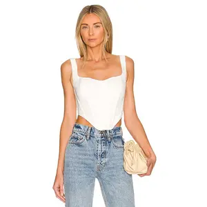 Bardot Fitted Corset Bustier in Orchid White