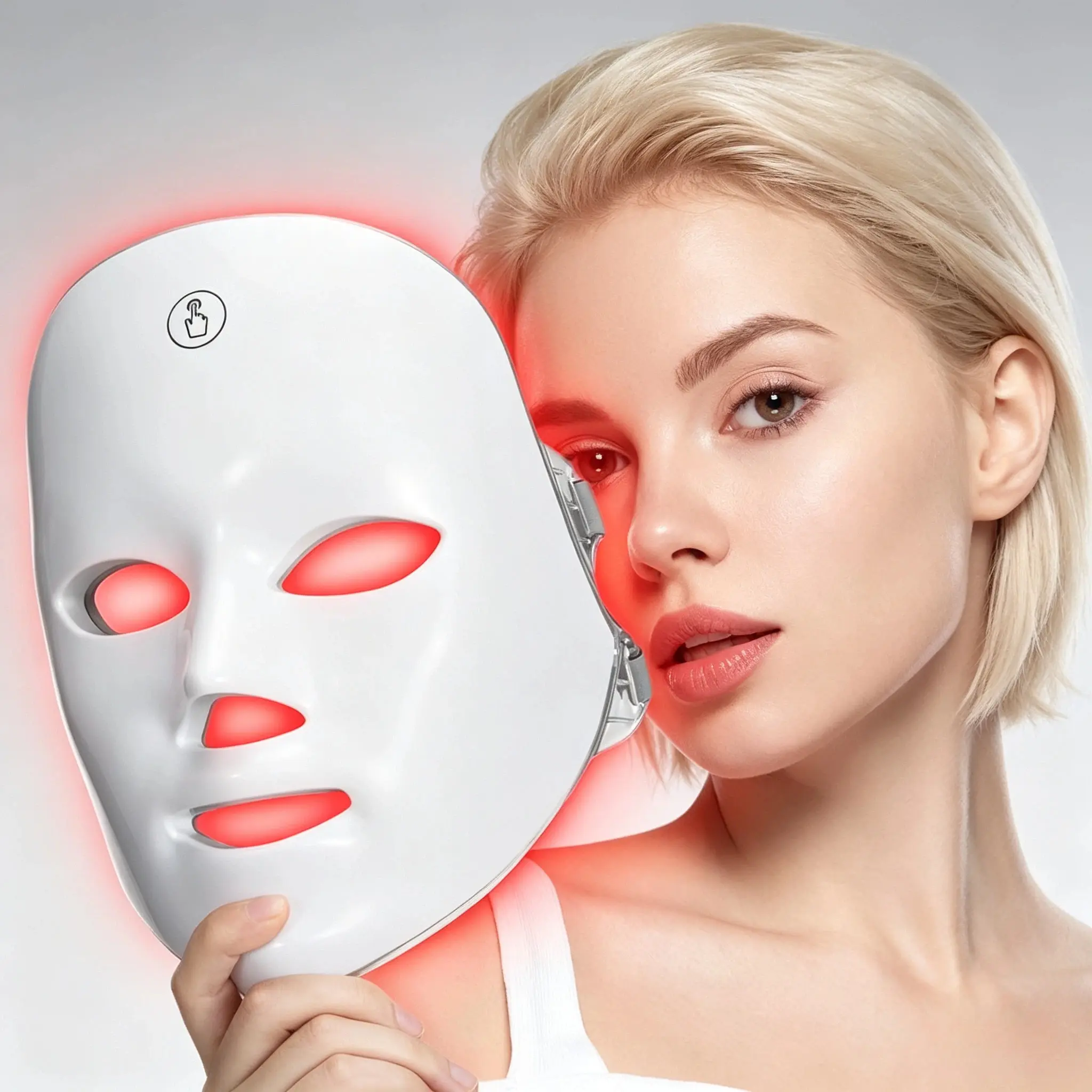 Cordless Rechargeable 7-Color LED Full-Face Mask, At-Home Daily Skincare Tool, Portable Beauty Accessory, Ideal Summer Gift for Women