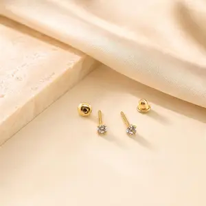 Earrings with Zirconia in 18K Gold