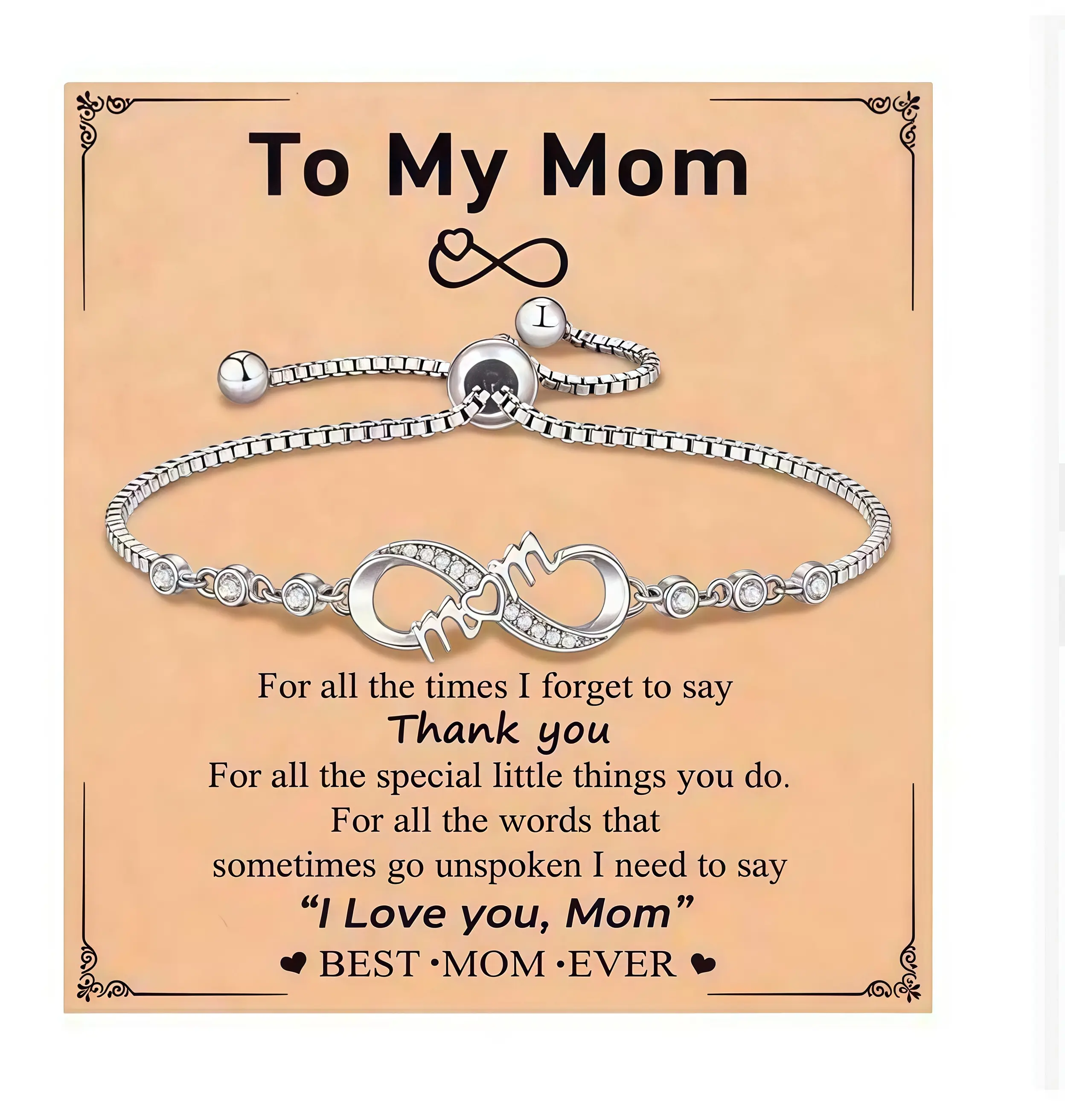 mother' day gift Infinity Love Heart Bracelets for Women Girls Birthday Christmas Valentine's Day Jewelry Gifts for Mom Daughter with Inspirational Message Card, Mothers Day Gifts Ideas, Mom Gifts